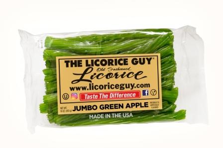 Green apple flavored licorice from The Licorice Guy. 