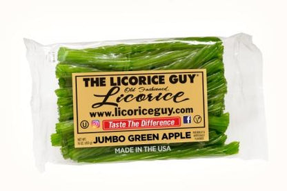 Green apple flavored licorice from The Licorice Guy. 